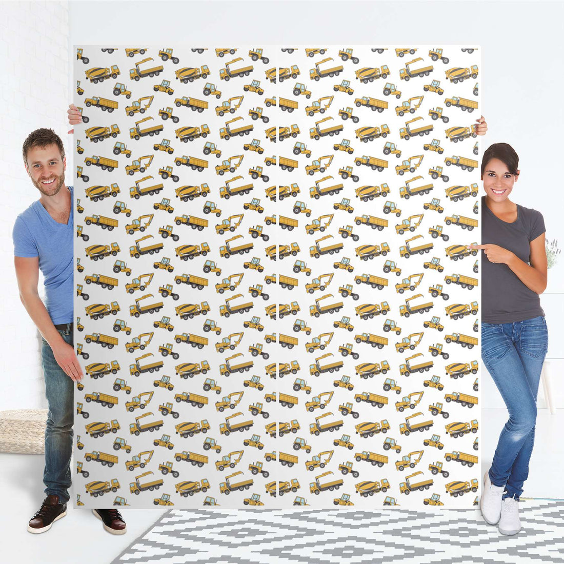 Möbelfolie IKEA Working Cars - IKEA Pax Schrank 236 cm Höhe - Schiebetür - Folie