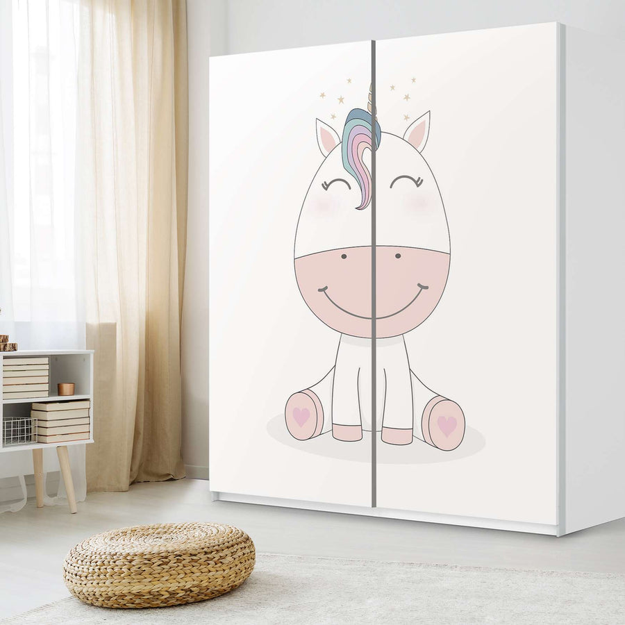 Möbelfolie IKEA Baby Unicorn - IKEA Pax Schrank 236 cm Höhe - Schiebetür - Kinderzimmer