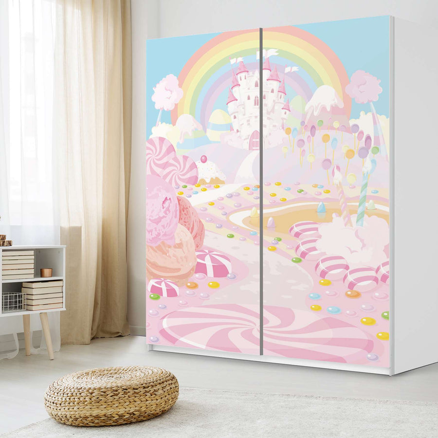 Möbelfolie IKEA Candyland - IKEA Pax Schrank 236 cm Höhe - Schiebetür - Kinderzimmer