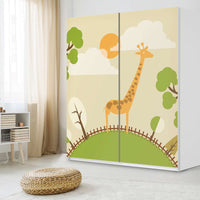 Möbelfolie IKEA Mountain Giraffe - IKEA Pax Schrank 236 cm Höhe - Schiebetür - Kinderzimmer