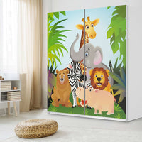 Möbelfolie IKEA Wild Animals - IKEA Pax Schrank 236 cm Höhe - Schiebetür - Kinderzimmer