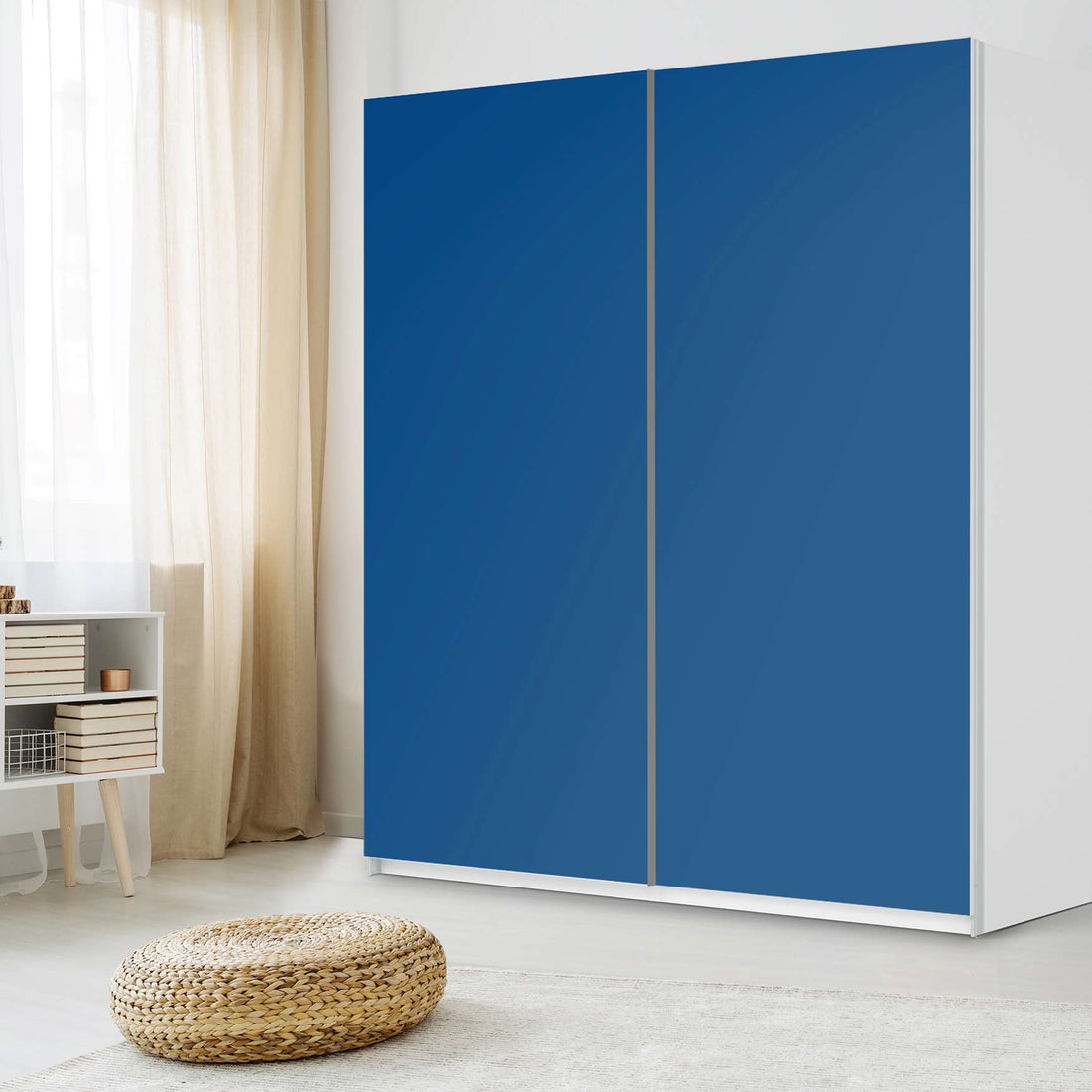 Möbelfolie IKEA Blau Dark - IKEA Pax Schrank 236 cm Höhe - Schiebetür - Schlafzimmer
