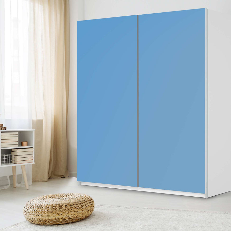 Möbelfolie IKEA Blau Light - IKEA Pax Schrank 236 cm Höhe - Schiebetür - Schlafzimmer
