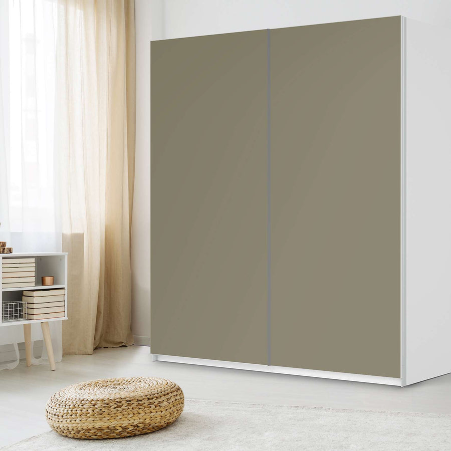 Möbelfolie IKEA Braungrau Light - IKEA Pax Schrank 236 cm Höhe - Schiebetür - Schlafzimmer