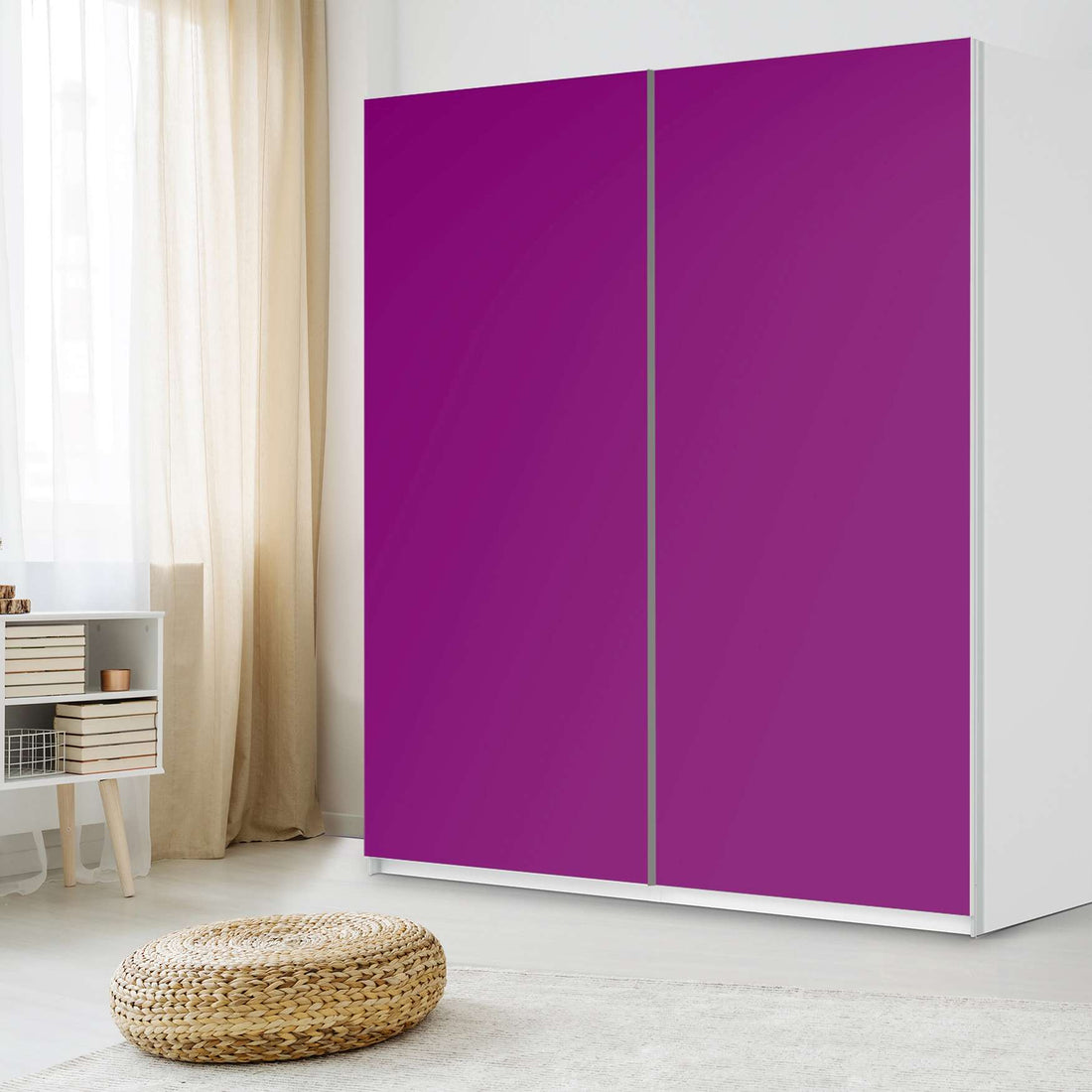 Möbelfolie IKEA Flieder Dark - IKEA Pax Schrank 236 cm Höhe - Schiebetür - Schlafzimmer