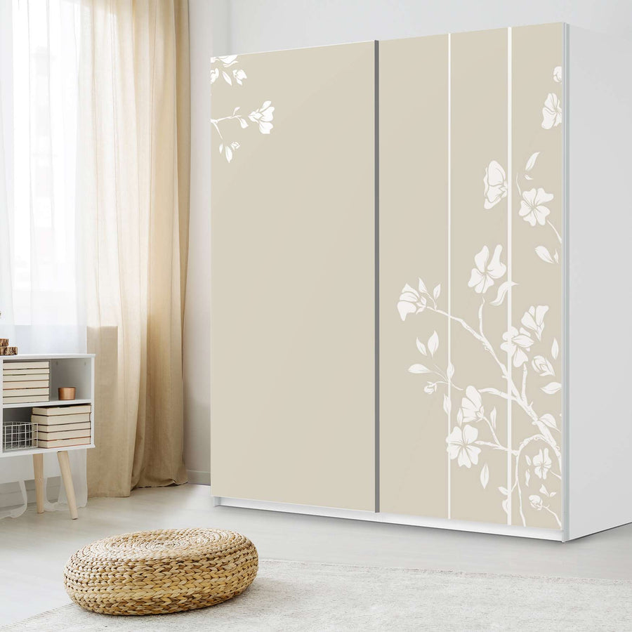 Möbelfolie IKEA Florals Plain 3 - IKEA Pax Schrank 236 cm Höhe - Schiebetür - Schlafzimmer