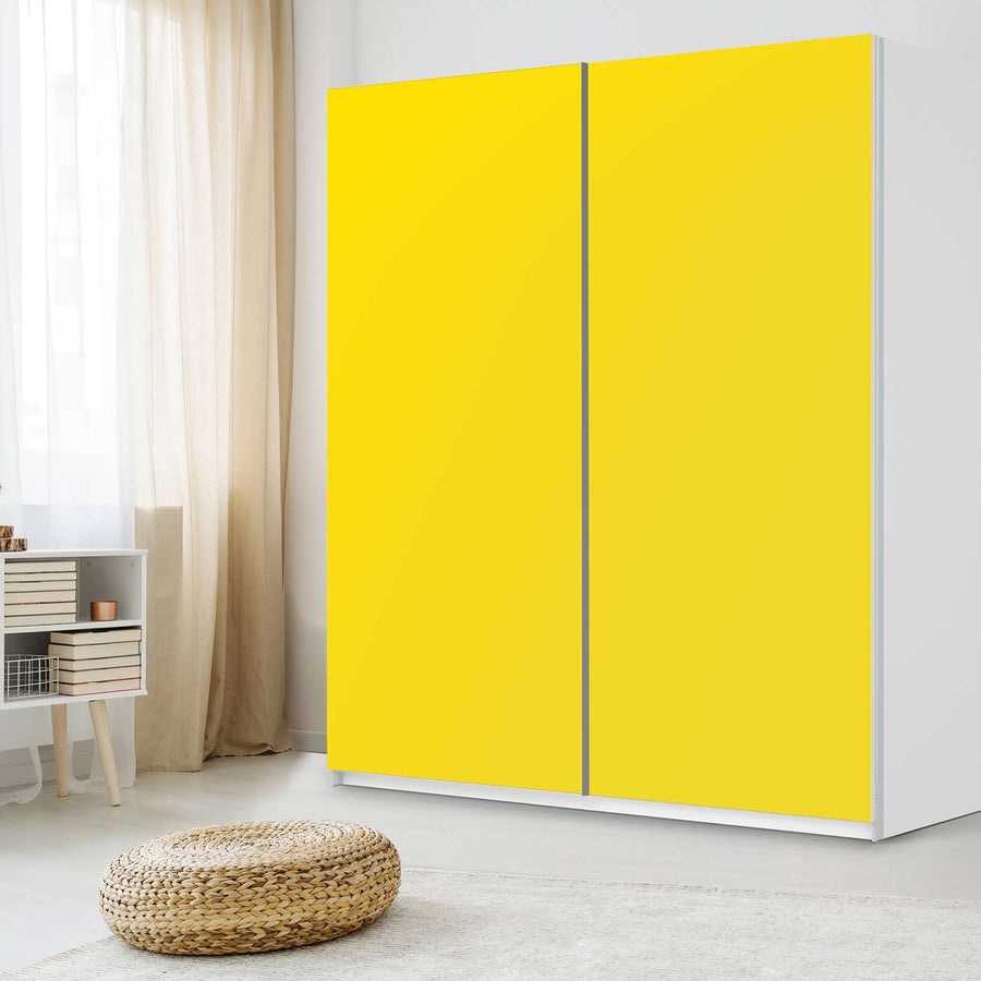 Möbelfolie IKEA Gelb Dark - IKEA Pax Schrank 236 cm Höhe - Schiebetür - Schlafzimmer