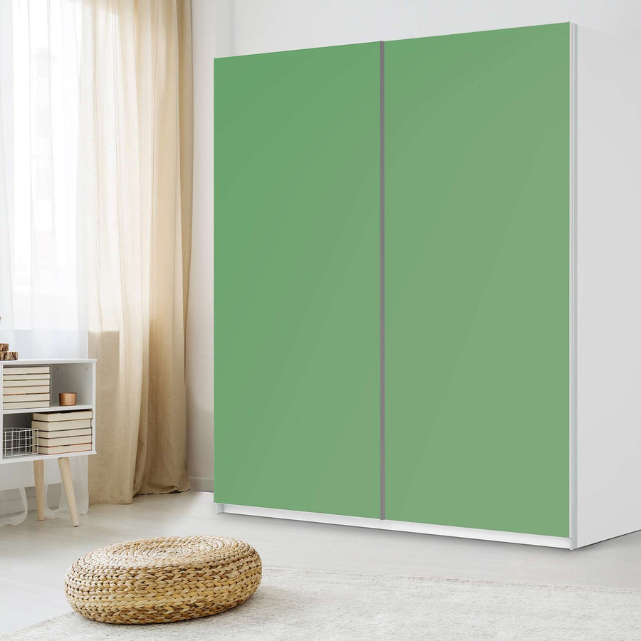 Möbelfolie IKEA Grün Light - IKEA Pax Schrank 236 cm Höhe - Schiebetür - Schlafzimmer