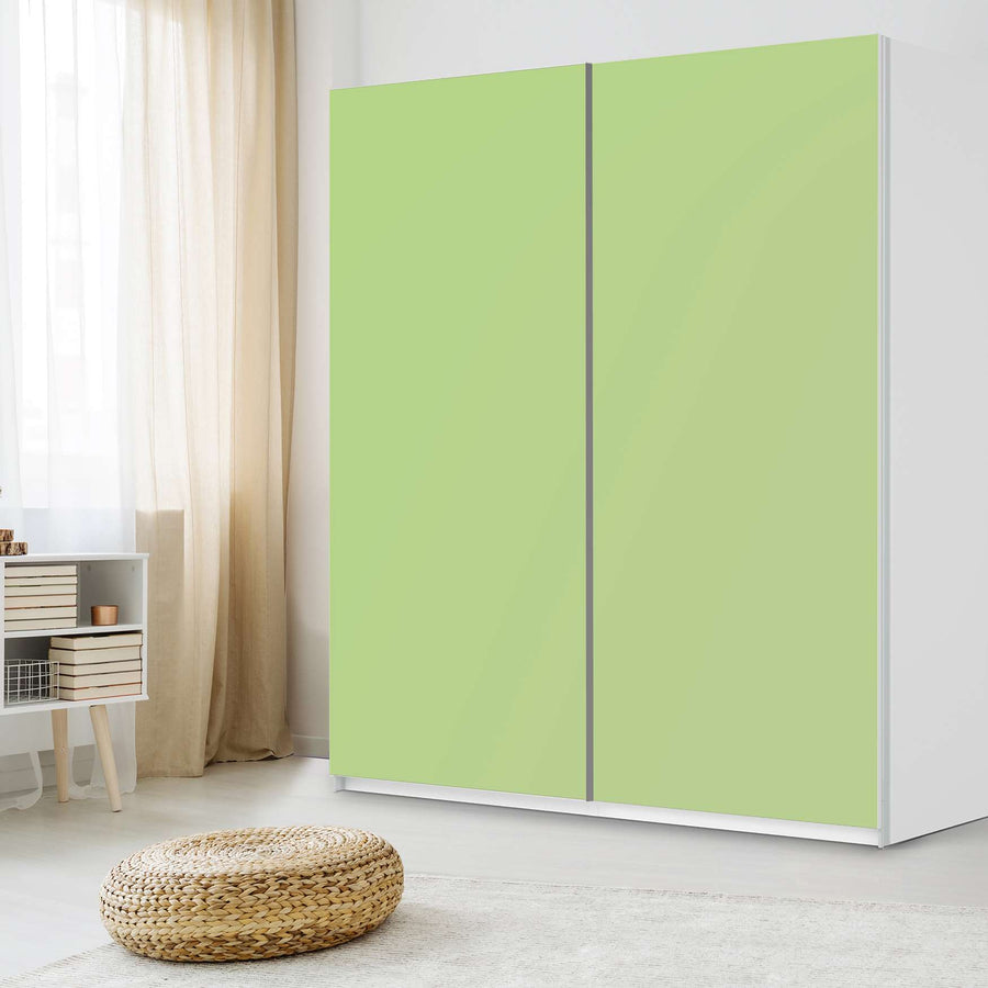 Möbelfolie IKEA Hellgrün Light - IKEA Pax Schrank 236 cm Höhe - Schiebetür - Schlafzimmer