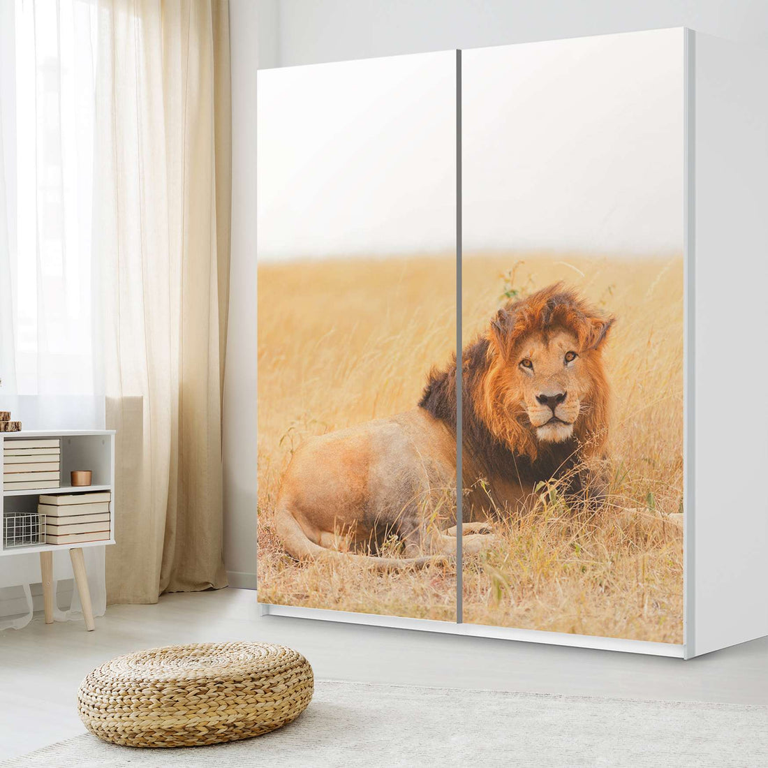 Möbelfolie IKEA Lion King - IKEA Pax Schrank 236 cm Höhe - Schiebetür - Schlafzimmer