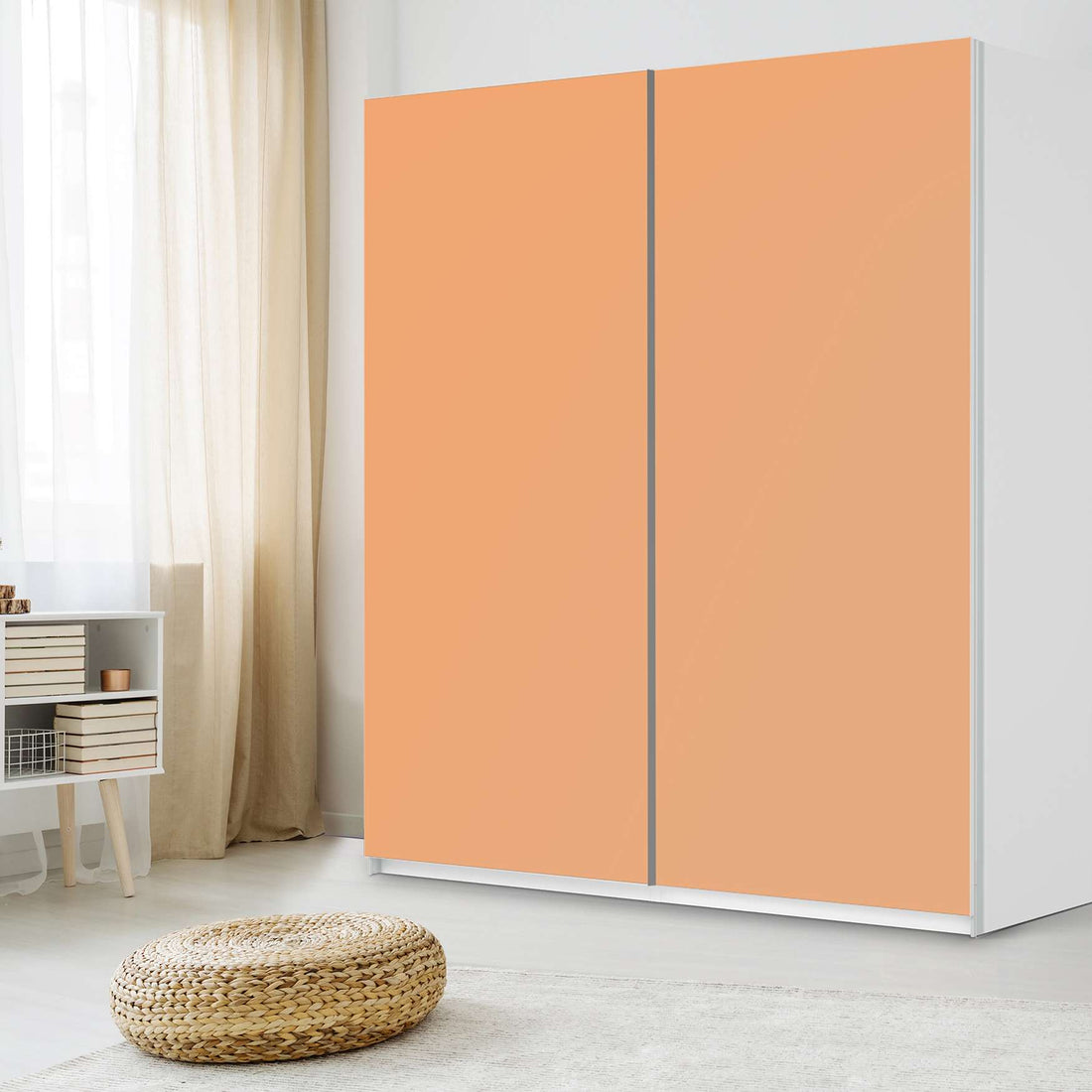 Möbelfolie IKEA Orange Light - IKEA Pax Schrank 236 cm Höhe - Schiebetür - Schlafzimmer