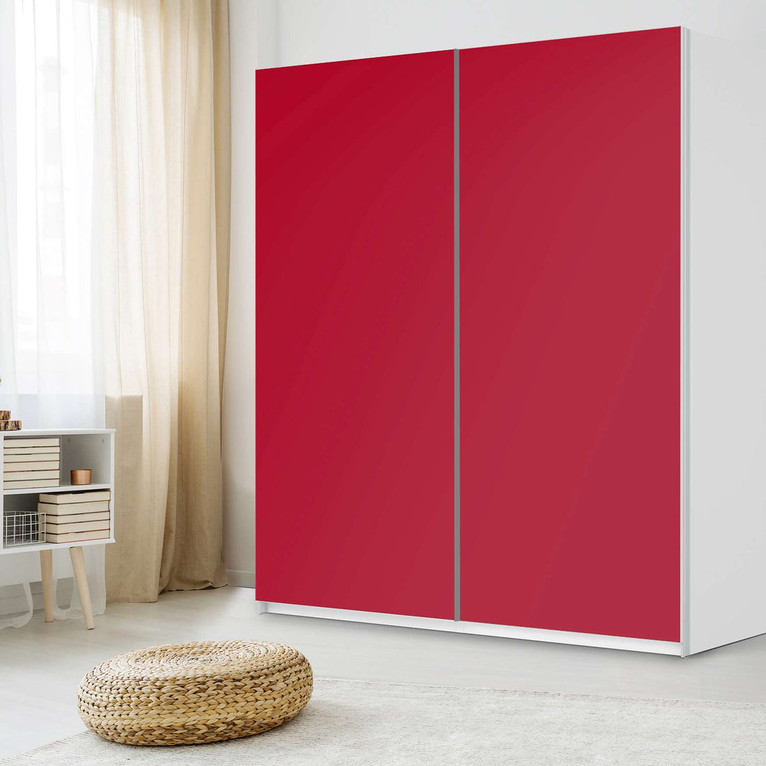 Möbelfolie IKEA Rot Dark - IKEA Pax Schrank 236 cm Höhe - Schiebetür - Schlafzimmer