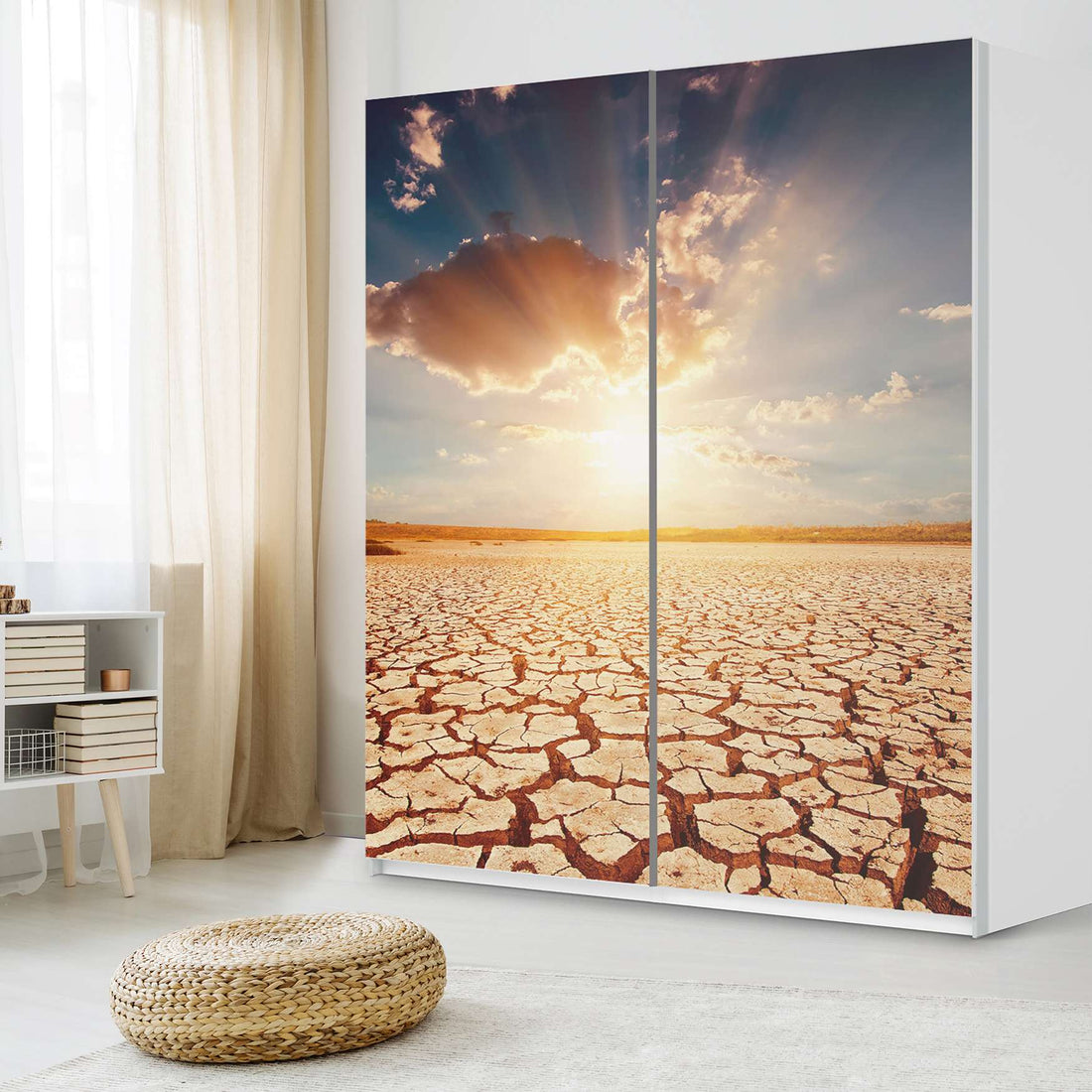 Möbelfolie IKEA Savanne - IKEA Pax Schrank 236 cm Höhe - Schiebetür - Schlafzimmer
