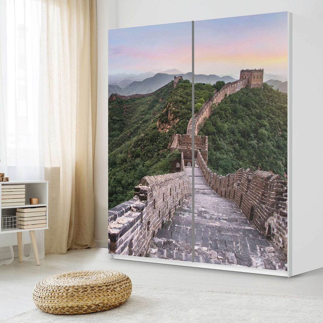 Möbelfolie IKEA The Great Wall - IKEA Pax Schrank 236 cm Höhe - Schiebetür - Schlafzimmer