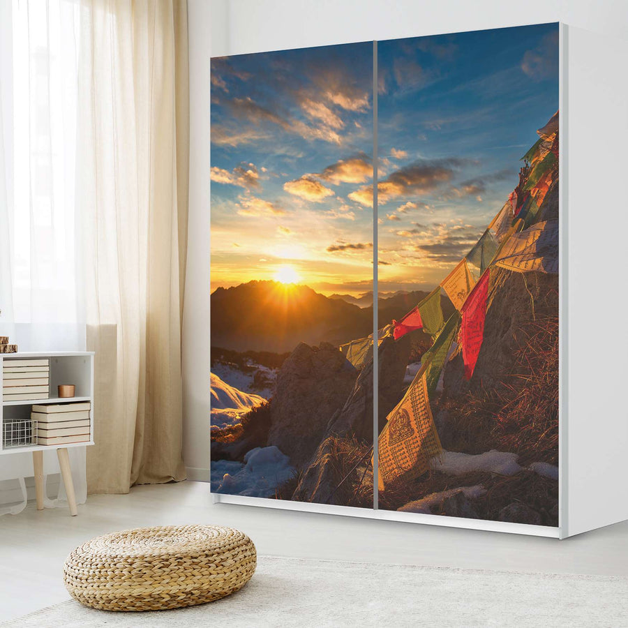 Möbelfolie IKEA Tibet - IKEA Pax Schrank 236 cm Höhe - Schiebetür - Schlafzimmer