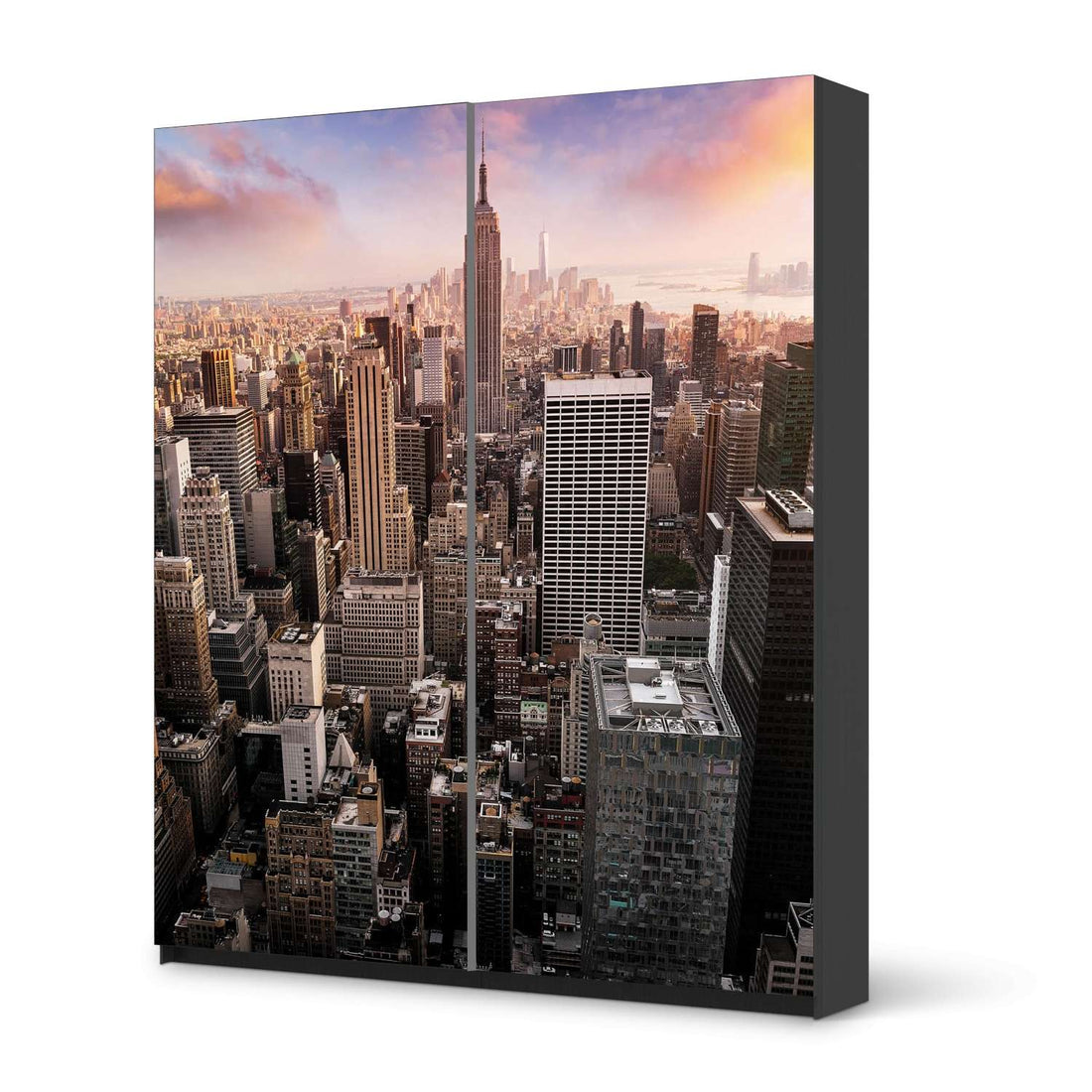 Möbelfolie IKEA Big Apple - IKEA Pax Schrank 236 cm Höhe - Schiebetür - schwarz