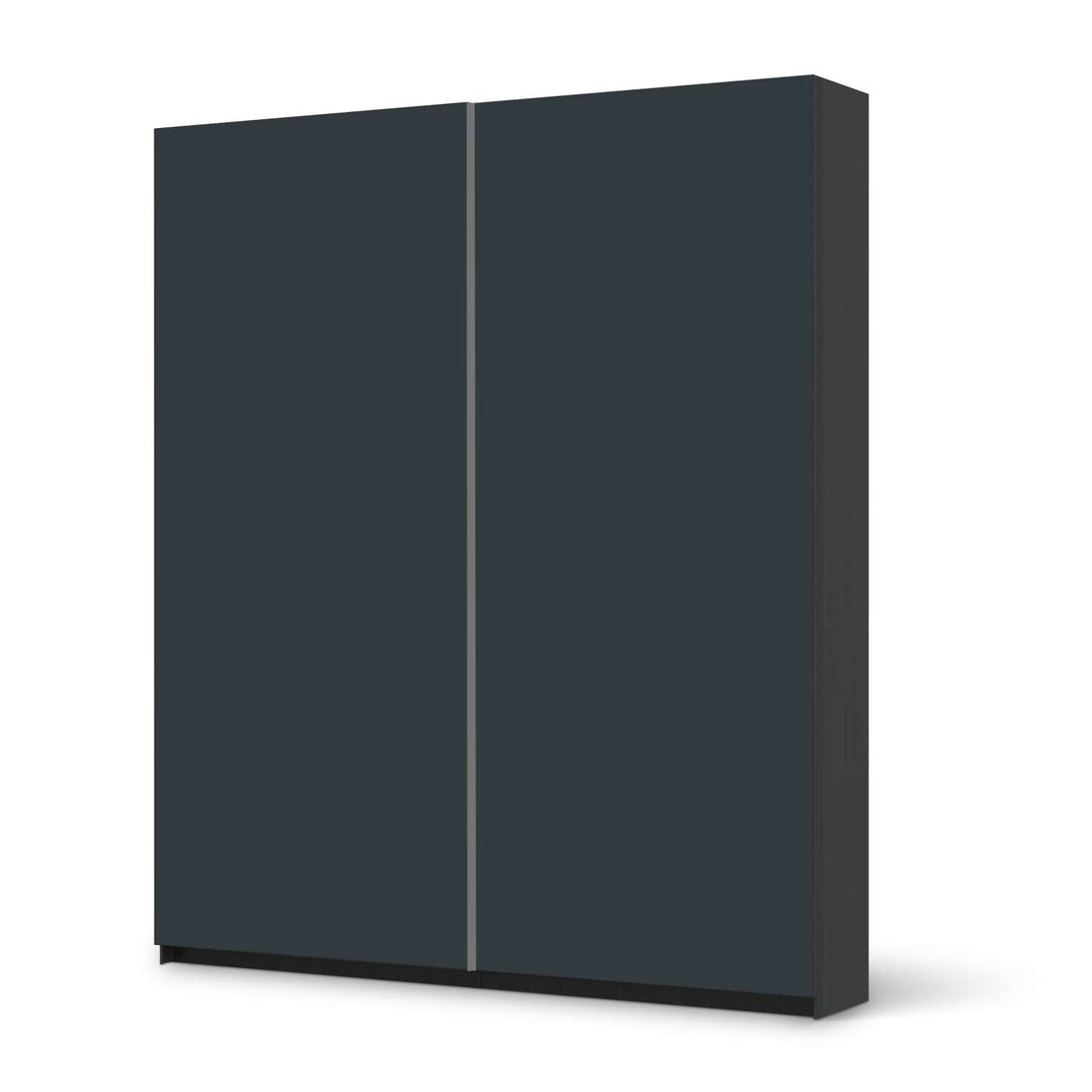 Möbelfolie IKEA Blaugrau Dark - IKEA Pax Schrank 236 cm Höhe - Schiebetür - schwarz