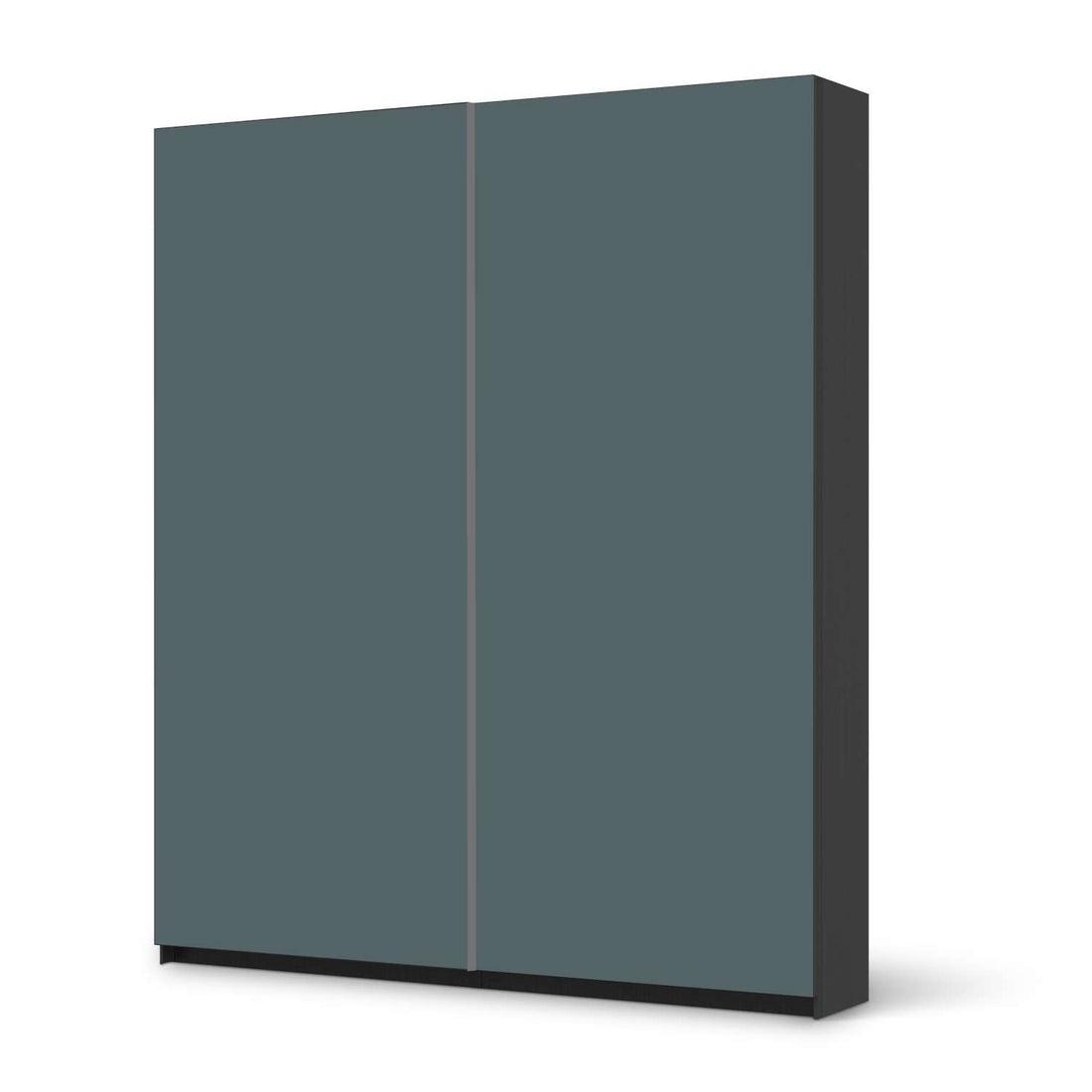 Möbelfolie IKEA Blaugrau Light - IKEA Pax Schrank 236 cm Höhe - Schiebetür - schwarz