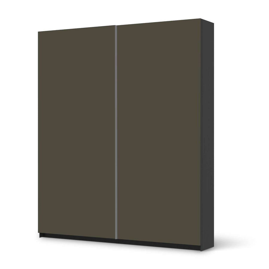 Möbelfolie IKEA Braungrau Dark - IKEA Pax Schrank 236 cm Höhe - Schiebetür - schwarz