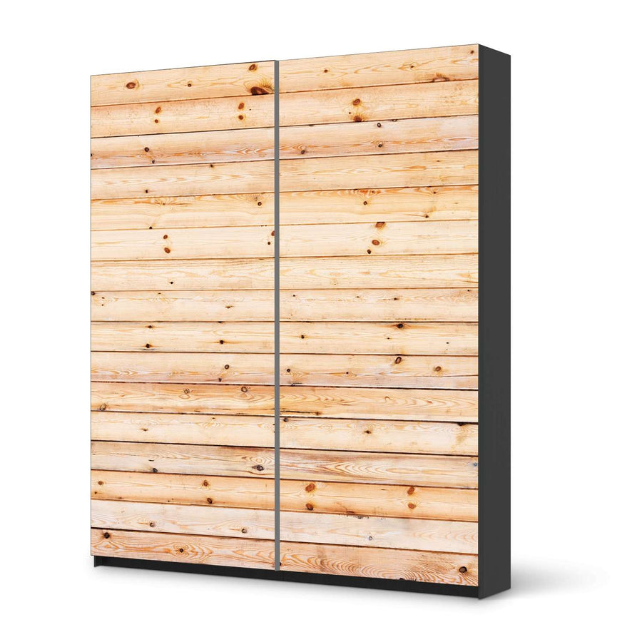 Möbelfolie IKEA Bright Planks - IKEA Pax Schrank 236 cm Höhe - Schiebetür - schwarz