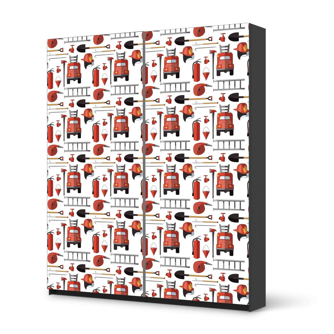 Möbelfolie IKEA Firefighter - IKEA Pax Schrank 236 cm Höhe - Schiebetür - schwarz
