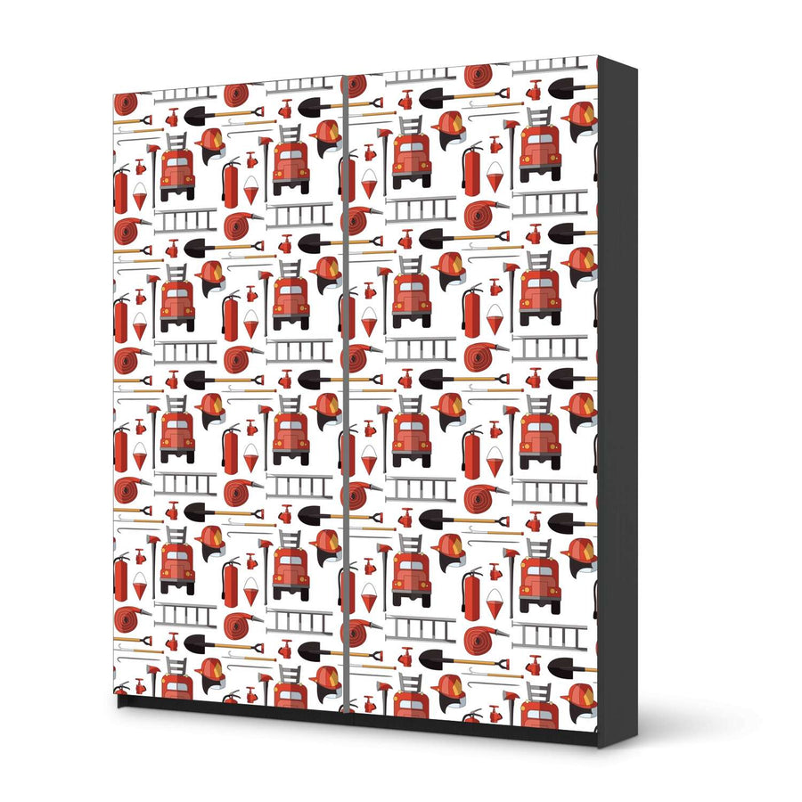Möbelfolie IKEA Firefighter - IKEA Pax Schrank 236 cm Höhe - Schiebetür - schwarz