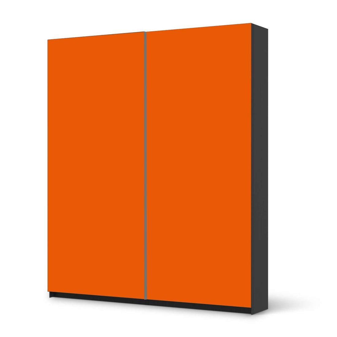 Möbelfolie IKEA Orange Dark - IKEA Pax Schrank 236 cm Höhe - Schiebetür - schwarz