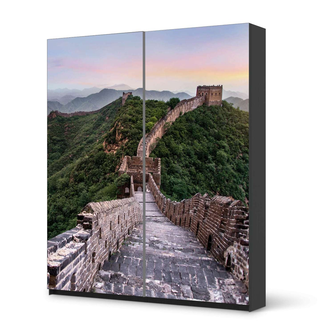 Möbelfolie IKEA The Great Wall - IKEA Pax Schrank 236 cm Höhe - Schiebetür - schwarz