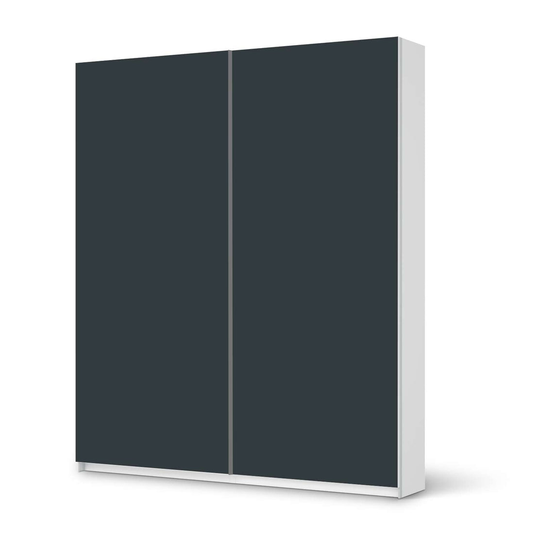 Möbelfolie IKEA Blaugrau Dark - IKEA Pax Schrank 236 cm Höhe - Schiebetür - weiss
