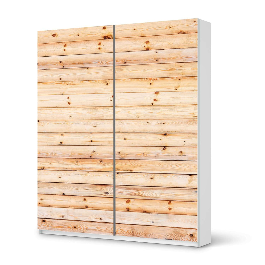 Möbelfolie IKEA Bright Planks - IKEA Pax Schrank 236 cm Höhe - Schiebetür - weiss