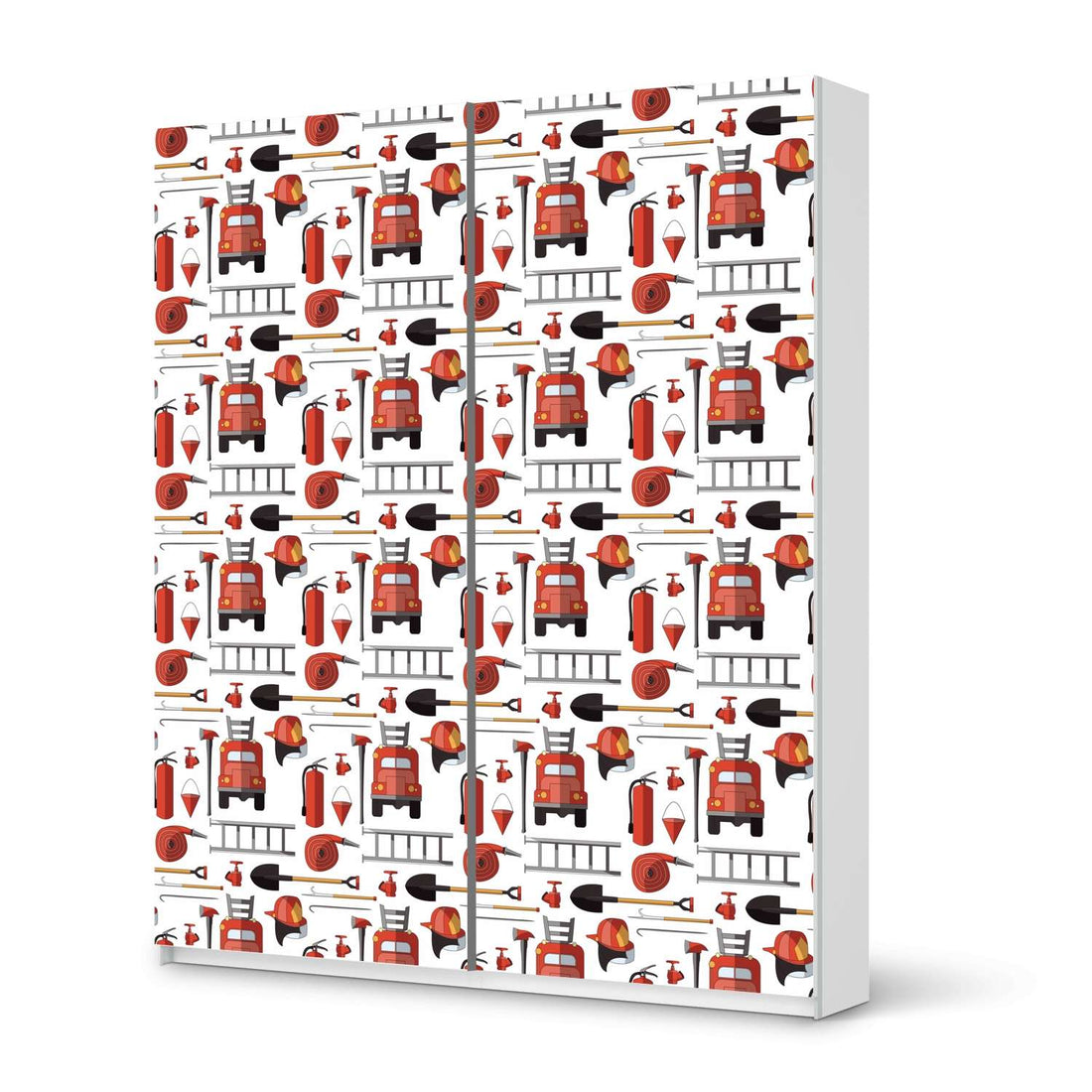 Möbelfolie IKEA Firefighter - IKEA Pax Schrank 236 cm Höhe - Schiebetür - weiss