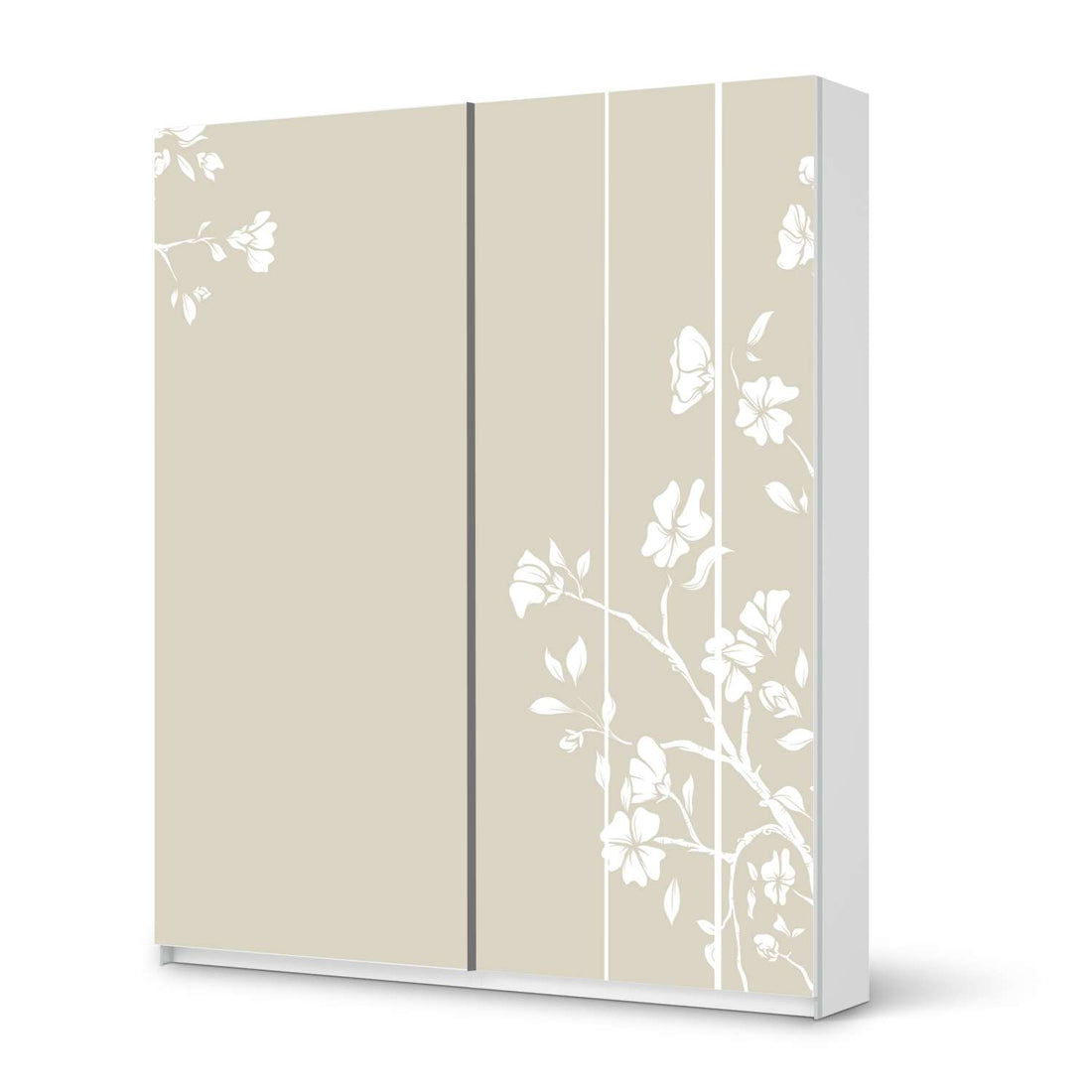 Möbelfolie IKEA Florals Plain 3 - IKEA Pax Schrank 236 cm Höhe - Schiebetür - weiss