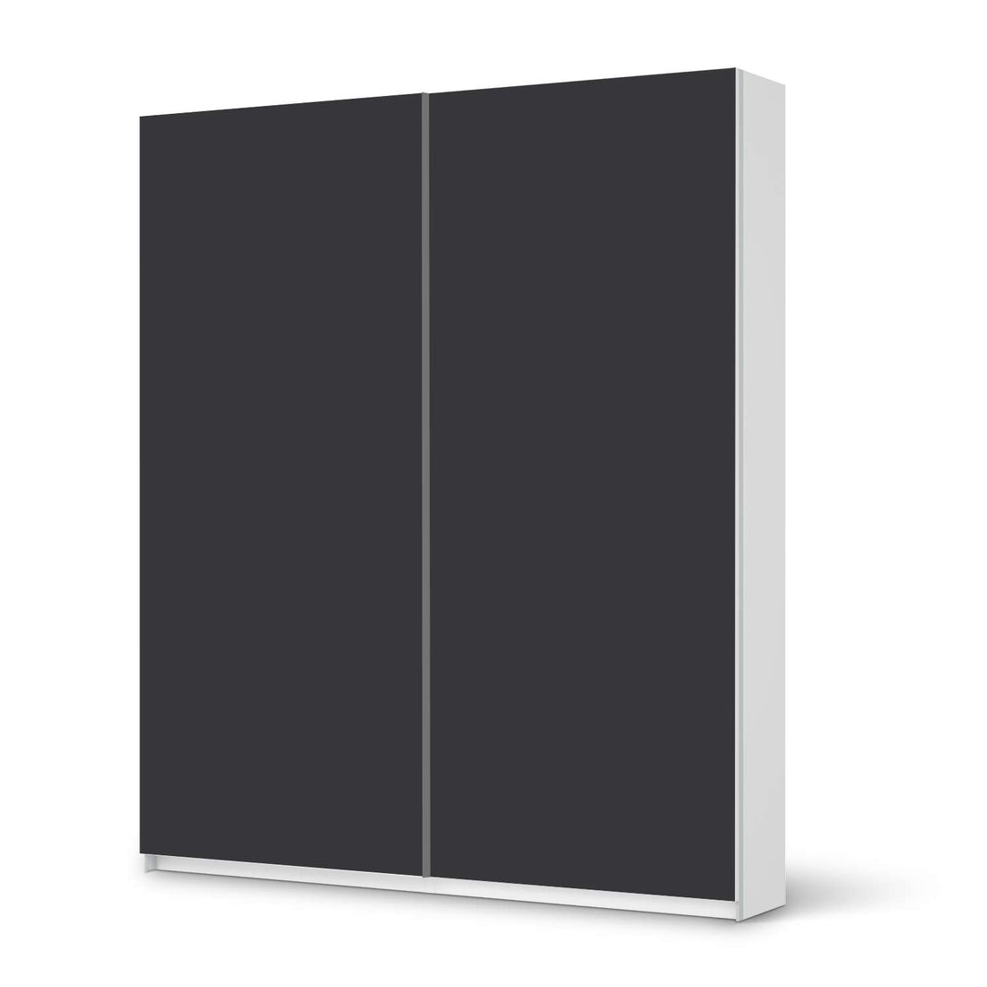 Möbelfolie IKEA Grau Dark - IKEA Pax Schrank 236 cm Höhe - Schiebetür - weiss