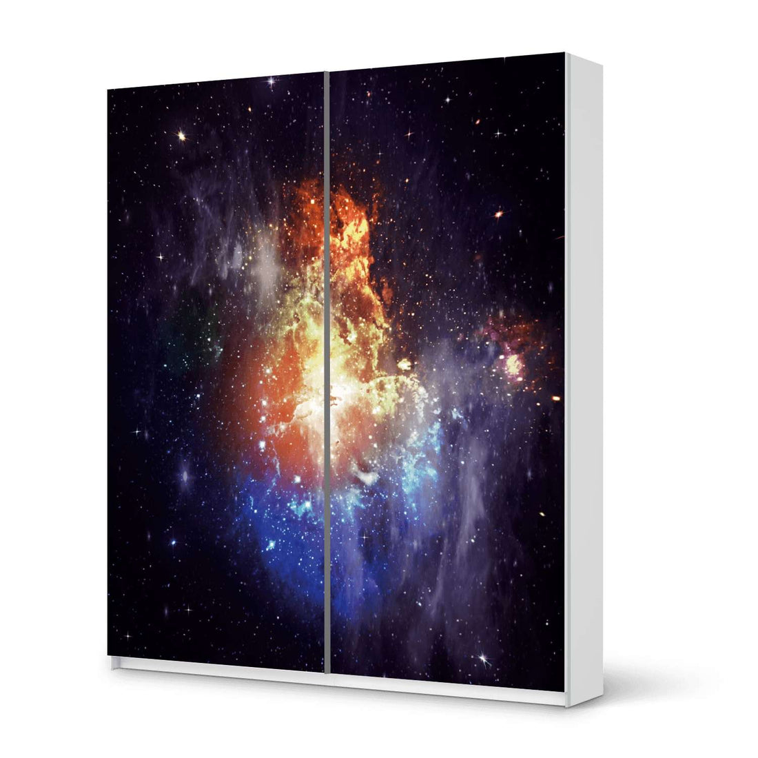 Möbelfolie IKEA Nebula - IKEA Pax Schrank 236 cm Höhe - Schiebetür - weiss
