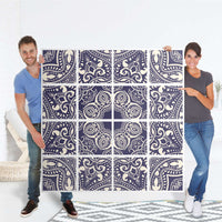 Möbelfolie Blue Mandala - IKEA Kallax Regal 16 Türen - Folie