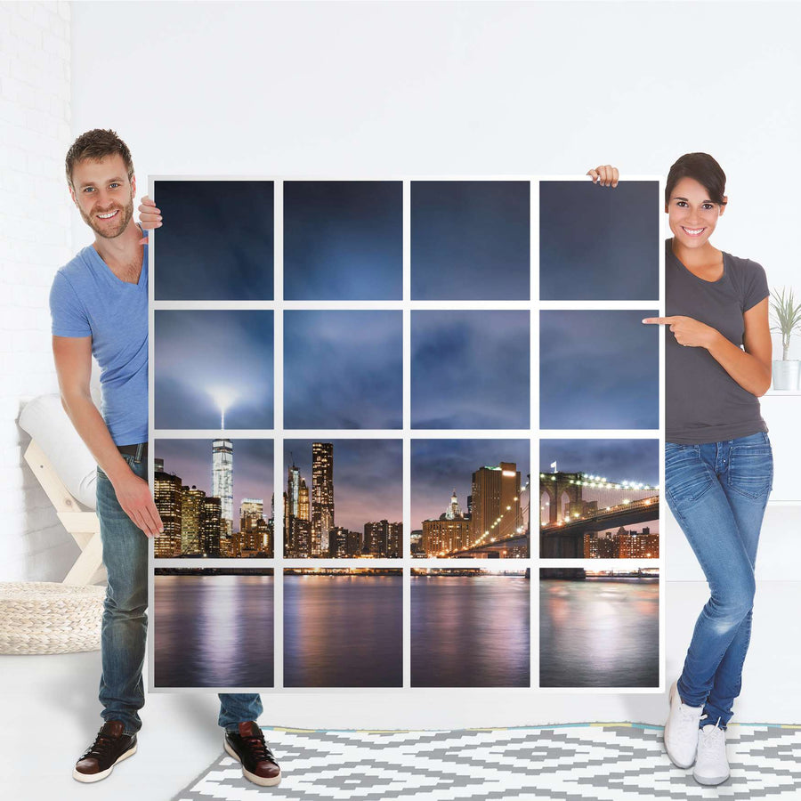 Möbelfolie Brooklyn Bridge - IKEA Kallax Regal 16 Türen - Folie