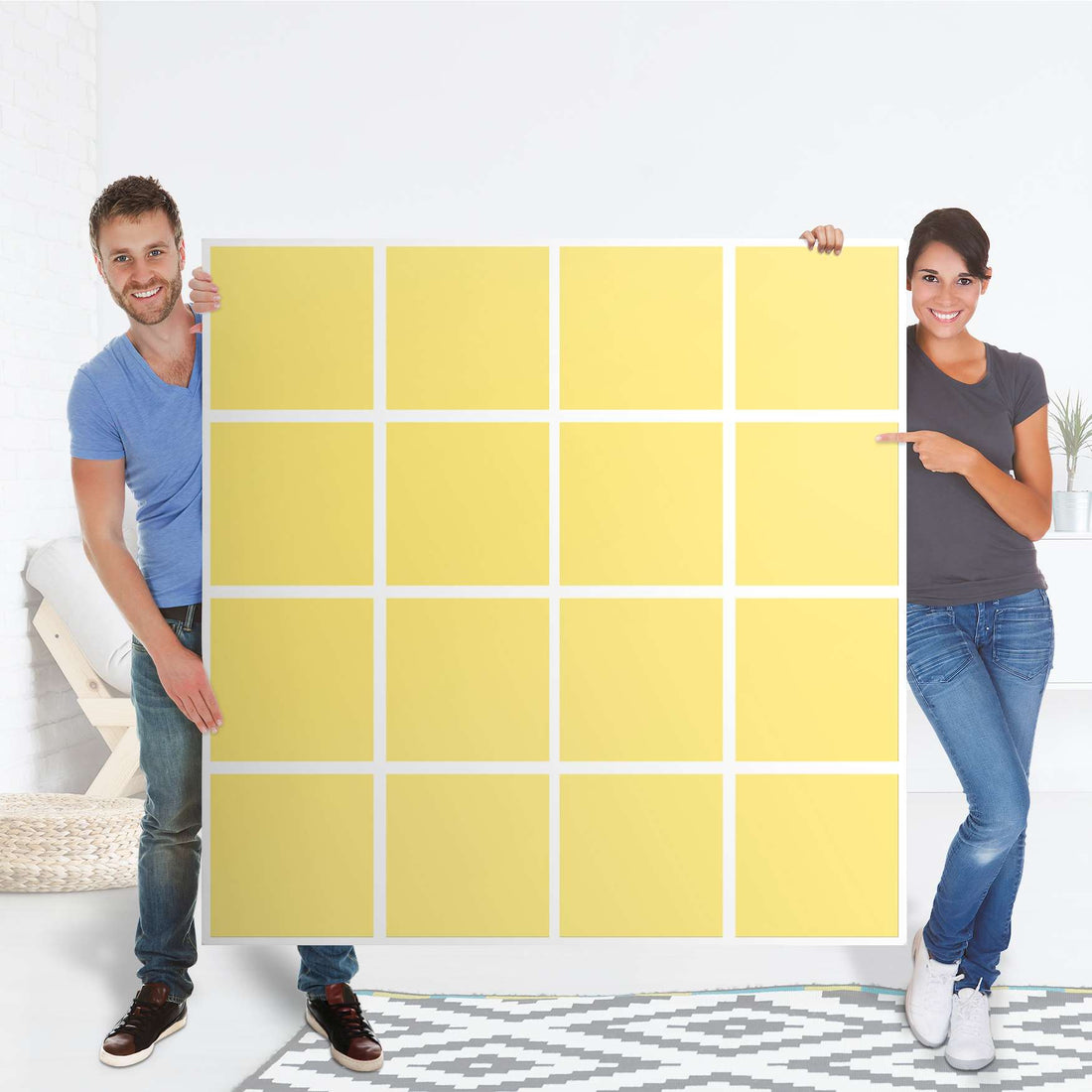 Möbelfolie Gelb Light - IKEA Kallax Regal 16 Türen - Folie