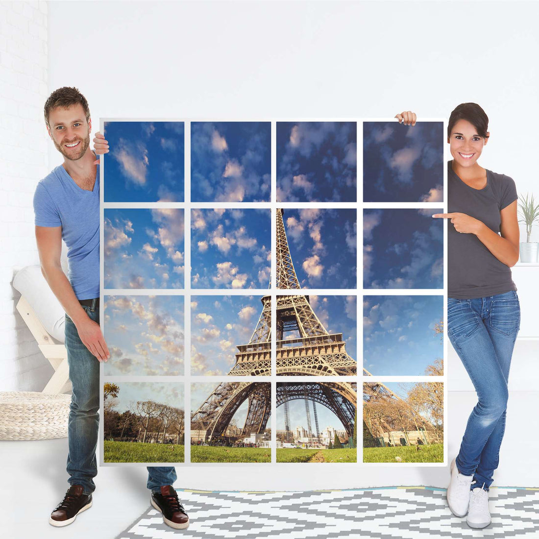 Möbelfolie La Tour Eiffel - IKEA Kallax Regal 16 Türen - Folie
