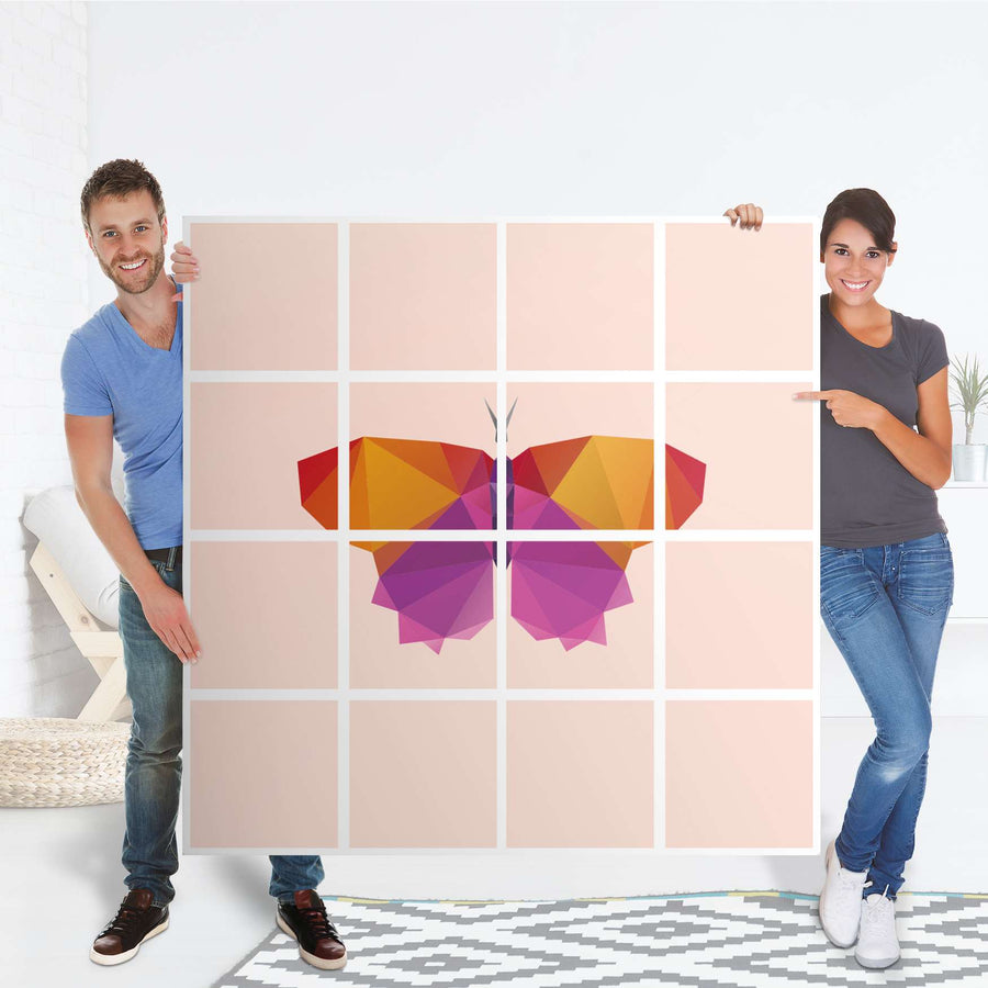 Möbelfolie Origami Butterfly - IKEA Kallax Regal 16 Türen - Folie