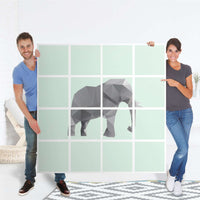 Möbelfolie Origami Elephant - IKEA Kallax Regal 16 Türen - Folie
