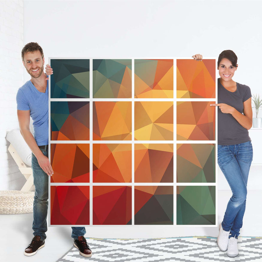 Möbelfolie Polygon - IKEA Kallax Regal 16 Türen - Folie