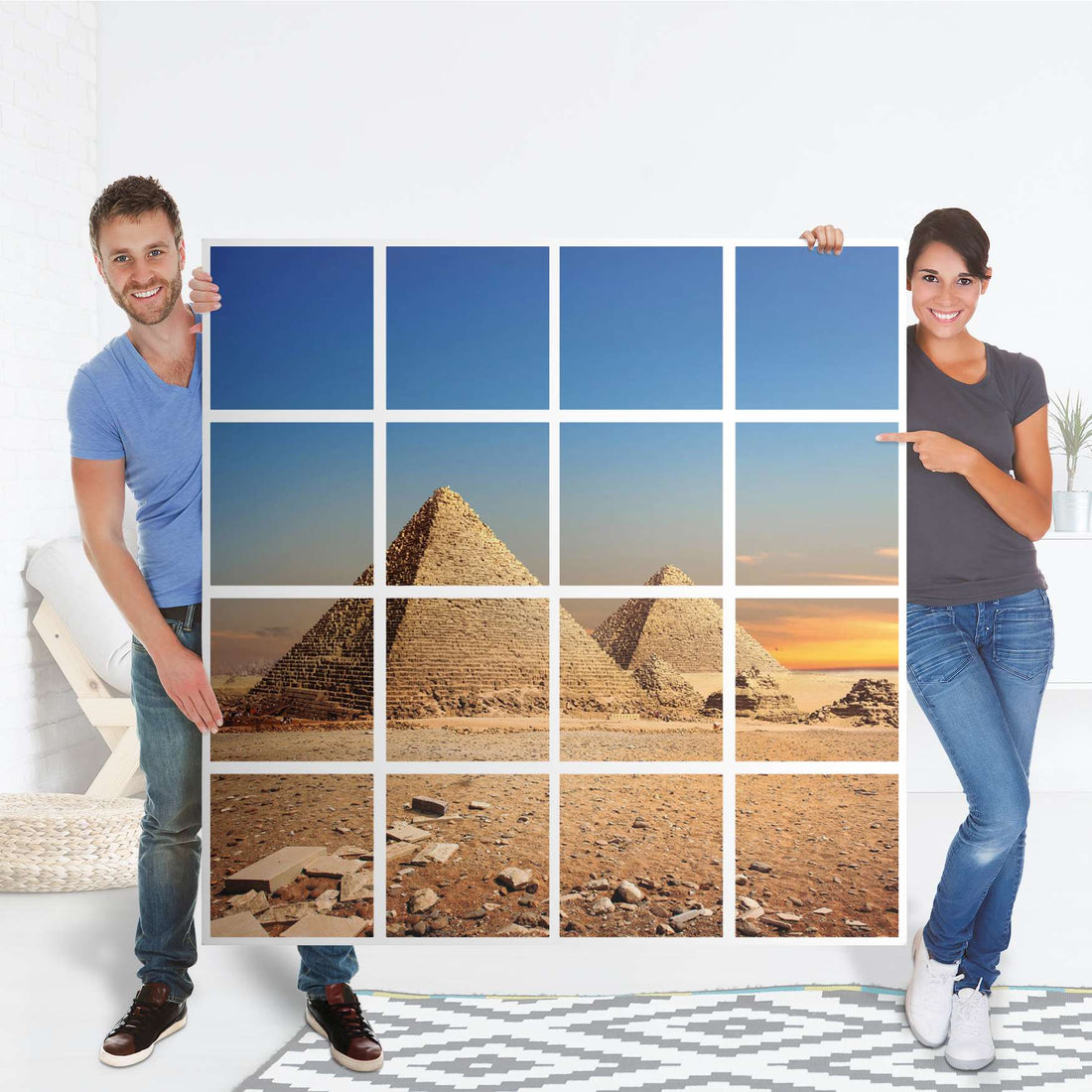 Möbelfolie Pyramids - IKEA Kallax Regal 16 Türen - Folie