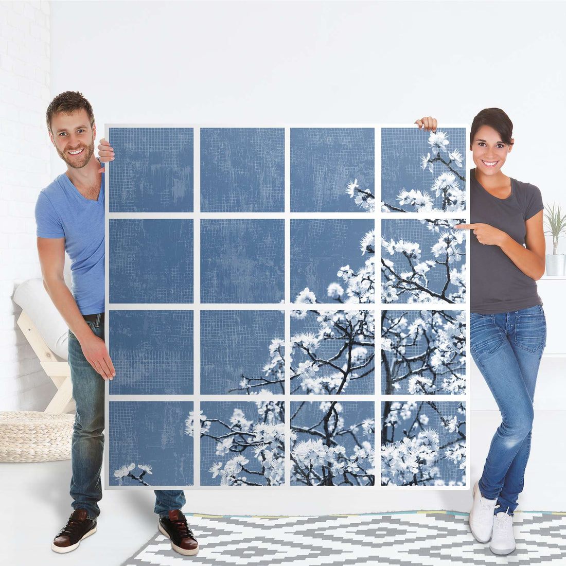 Möbelfolie Spring Tree - IKEA Kallax Regal 16 Türen - Folie
