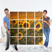 Möbelfolie Sunflowers - IKEA Kallax Regal 16 Türen - Folie