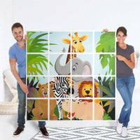 Möbelfolie Wild Animals - IKEA Kallax Regal 16 Türen - Folie