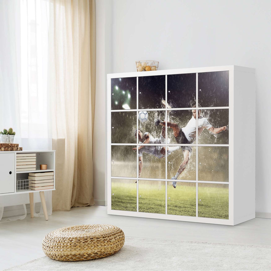 Möbelfolie Soccer - IKEA Kallax Regal 16 Türen - Kinderzimmer