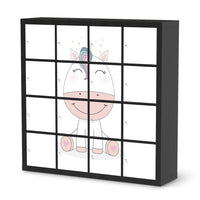Möbelfolie Baby Unicorn - IKEA Kallax Regal 16 Türen - schwarz