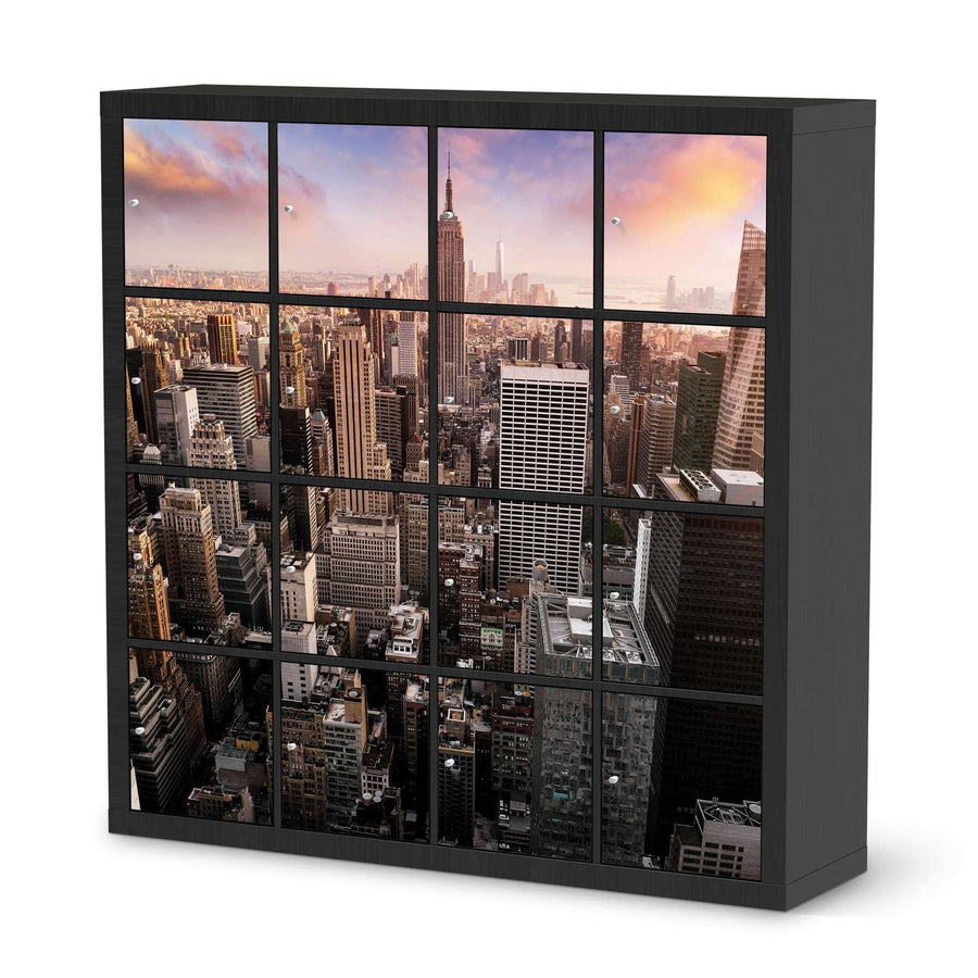 Möbelfolie Big Apple - IKEA Kallax Regal 16 Türen - schwarz
