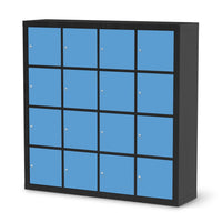 Möbelfolie Blau Light - IKEA Kallax Regal 16 Türen - schwarz
