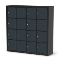 Möbelfolie Blaugrau Dark - IKEA Kallax Regal 16 Türen - schwarz